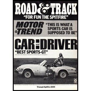 1974 Triumph Spitfire 1500 Convertible Roadster Cover Page Headlines Wall Art